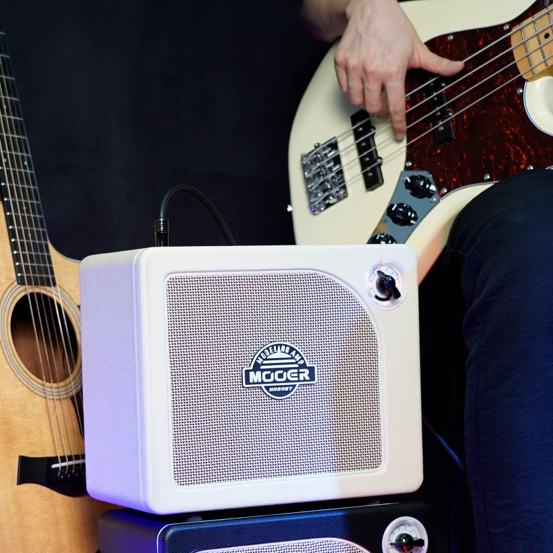 MOOER Guitar Amplifier Combo 15W, Practice Amp with 9 Digital Amp Models, 6.5" Speaker, Bluetooth, Headphone Output, for Electric/Acoustic Guitar and Bass-Hornet White - Image 2